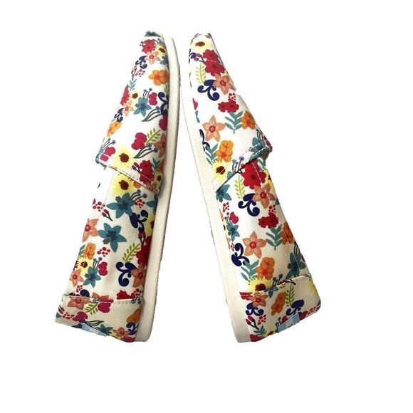 TOMS Shoes Women Size 8 Slip On Comfort Casual Flat Floral Multicolor Fabric New - Picture 5 of 8